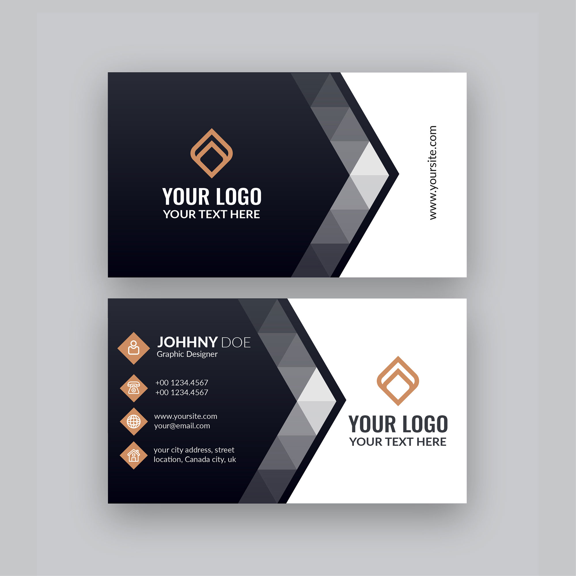 Modern Company Visiting Card Template  Free Business Card Design With Regard To Company Business Cards Templates