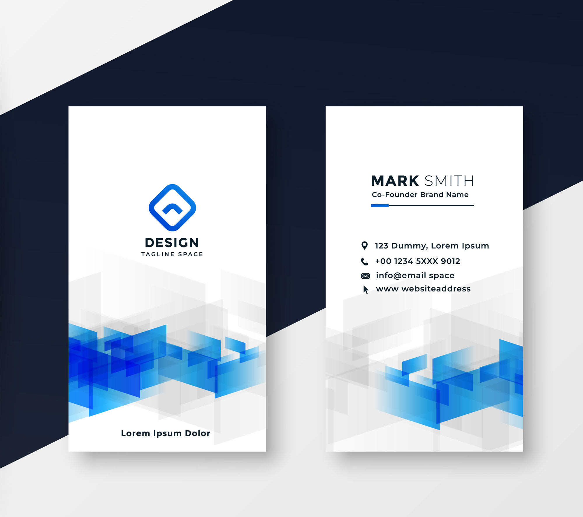 Vertical Business Card - Modern Simple Vertical Business Card Template Vector Image / All the psd files are well organized into layers and groups.